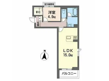 稲葉シャーメゾン(1LDK/3階)の間取り写真