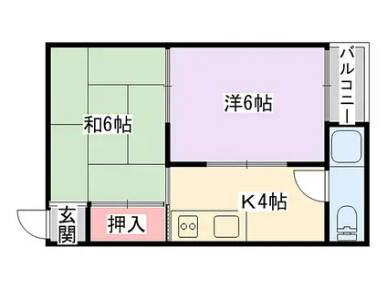 原田マンション(2K/4階)の間取り写真