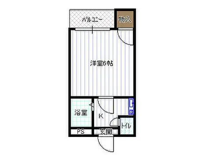 京阪プリンスマンション(1K/2階)の間取り写真