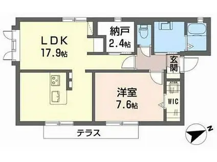 寝屋松本ハイツ(2LDK/1階)の間取り写真