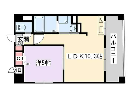 Mプラザ香里六番館(1LDK/2階)の間取り写真