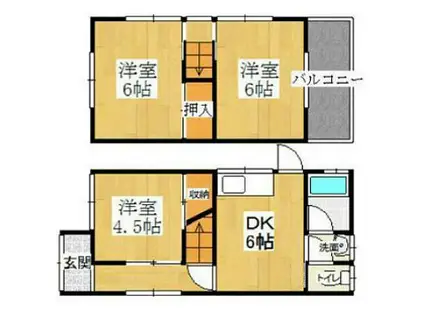 京阪本線 寝屋川市駅 徒歩11分 2階建 築47年(3DK)の間取り写真