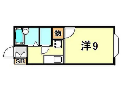 山陽電鉄本線 舞子公園駅 徒歩35分 2階建 築28年(ワンルーム/2階)の間取り写真