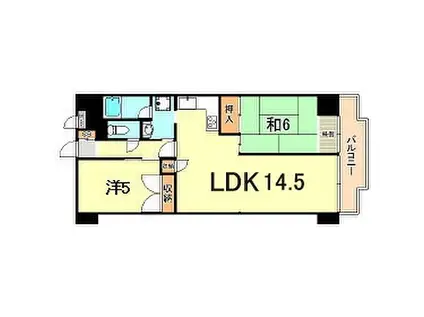 山陽電鉄本線 林崎松江海岸駅 徒歩12分 5階建 築39年(2LDK/1階)の間取り写真