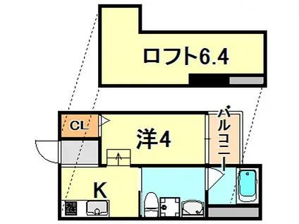山陽電鉄本線 東垂水駅 徒歩10分 2階建 築10年(1K/1階)の間取り写真