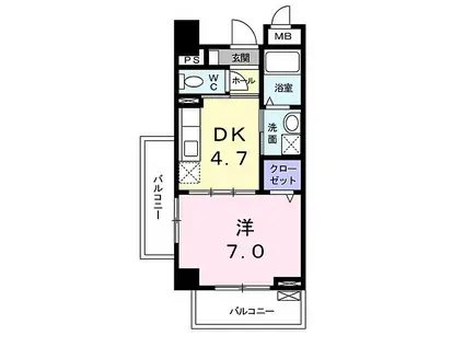山陽電鉄本線 大蔵谷駅 徒歩30分 4階建 築16年(1DK/3階)の間取り写真