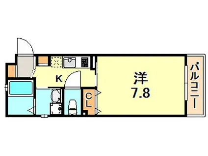 山陽電鉄本線 東垂水駅 徒歩4分 3階建 築6年(1K/3階)の間取り写真