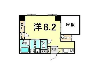 阪急神戸本線 園田駅 徒歩2分 5階建 築12年(ワンルーム/4階)の間取り写真