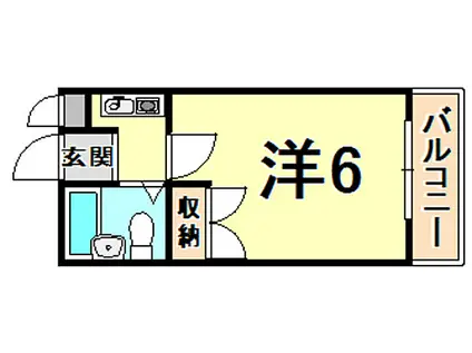 阪急伊丹線 伊丹駅(ＪＲ) バス乗車時間：15分 荻野北バス停で下車 徒歩2分 2階建 築29年(1K/2階)の間取り写真