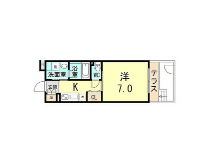 阪急神戸本線 塚口駅(阪急) 徒歩8分 5階建 築6年(1K/1階)の間取り写真