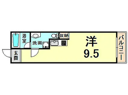 阪急伊丹線 新伊丹駅 徒歩5分 3階建 築52年(ワンルーム/2階)の間取り写真