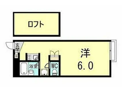 JR福知山線 猪名寺駅 徒歩19分 2階建 築26年(1K/2階)の間取り写真