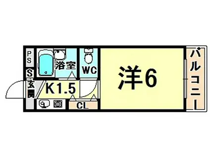 阪急神戸本線 塚口駅(阪急) 徒歩4分 5階建 築30年(1K/5階)の間取り写真