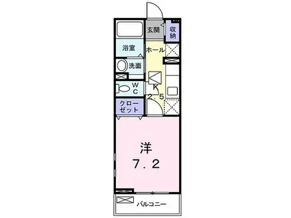 阪急神戸本線 園田駅 徒歩15分 2階建 築13年(1K/1階)の間取り写真