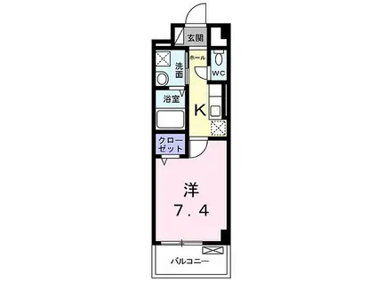 阪急神戸本線 武庫之荘駅 徒歩2分 3階建 築8年(1K/3階)の間取り写真