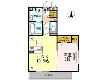 JR東海道・山陽本線 立花駅 徒歩19分 3階建 築13年(1LDK/1階)の間取り写真