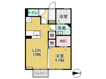 にゅうまごびれっじ E棟(1LDK/2階)の間取り写真