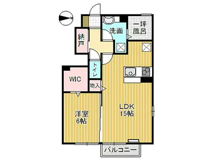 にゅうまごびれっじIIA(1LDK/1階)の間取り写真