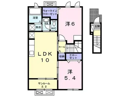 ハイムはなつばき(2LDK/2階)の間取り写真