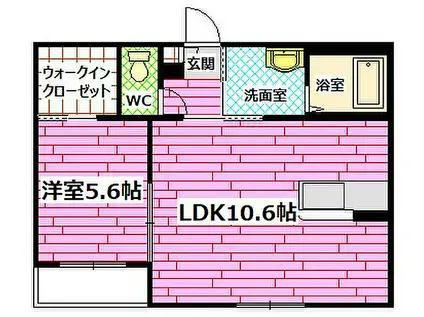 JR呉線 矢野駅 バス乗車時間：19分 熊野第3小バス停で下車 徒歩5分 2階建 築18年(1LDK/1階)の間取り写真