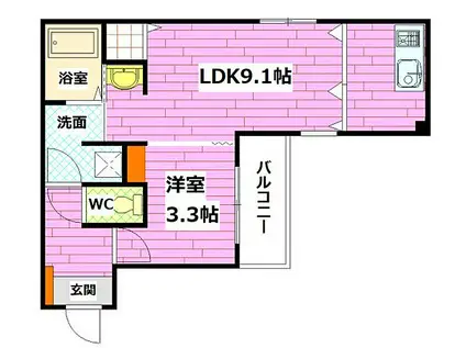 JR芸備線 矢賀駅 徒歩19分 3階建 築1年(1LDK/2階)の間取り写真