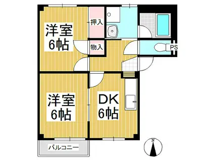 しなの鉄道 田中駅 徒歩20分 2階建 築19年(2DK/1階)の間取り写真