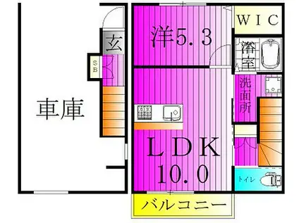 N.LEAF白井(1LDK/2階)の間取り写真