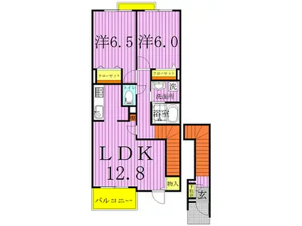 サン エトワールII(2LDK/2階)の間取り写真