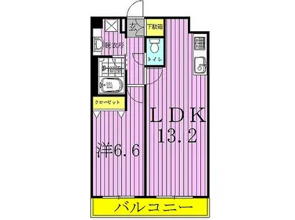 パークサイドアベニュー(1LDK/1階)の間取り写真