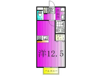 クレスト江戸川台(ワンルーム/1階)の間取り写真