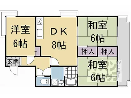 アルカサーノKITAI(3LDK/4階)の間取り写真