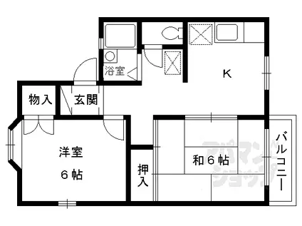 ハイツコヤマ(2DK/1階)の間取り写真