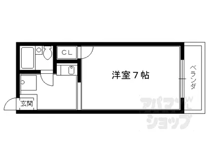 ユニメント桂華(1K/1階)の間取り写真