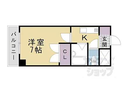 第7レジデンス春田(1K/1階)の間取り写真