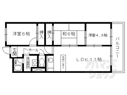 クリスタル山崎(3LDK/5階)の間取り写真