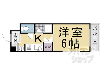 サニーハイツ長岡(1K/4階)の間取り写真