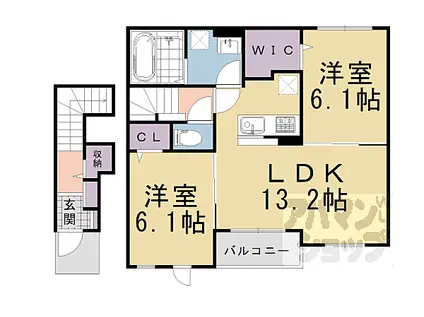 JR山陰本線 亀岡駅 徒歩13分 2階建 新築(2LDK/2階)の間取り写真
