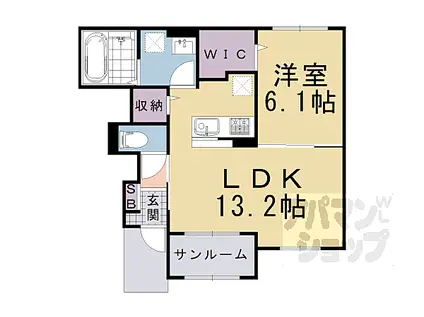 JR山陰本線 亀岡駅 徒歩13分 2階建 新築(1LDK/1階)の間取り写真