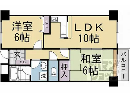 エクラ桂駅前(2LDK/5階)の間取り写真