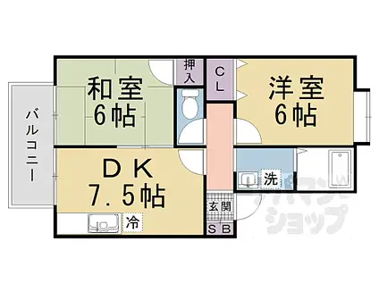 セジュールパル(2DK/2階)の間取り写真