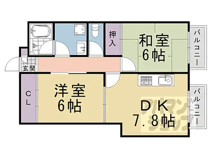 ヴァンヴェール小泉(2DK/3階)の間取り写真