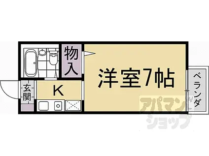 セジュール東桂(1K/2階)の間取り写真