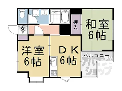 シャトージュネス田中(2DK/2階)の間取り写真