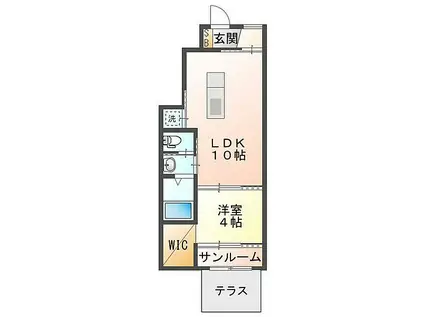 ポートサイドMA-2(1LDK/1階)の間取り写真