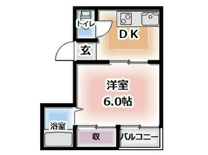 プレアール門真(1DK/3階)の間取り写真