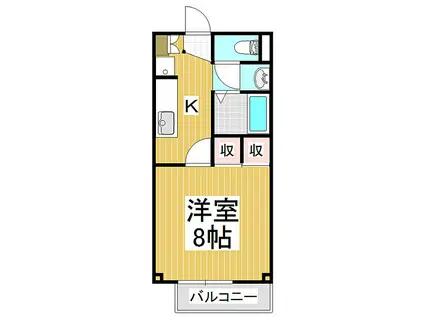 レジデンス塚平(1K/2階)の間取り写真