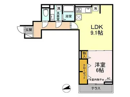 レクシア東葛西I(1LDK/1階)の間取り写真
