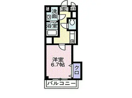 パティオ フレッサ(1K/2階)の間取り写真