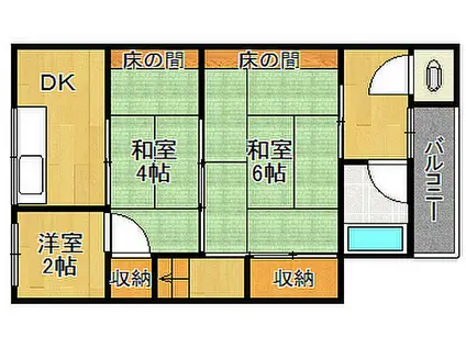 野口文化(2K/1階)の間取り写真