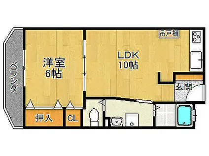 丸永マンション(1LDK/1階)の間取り写真